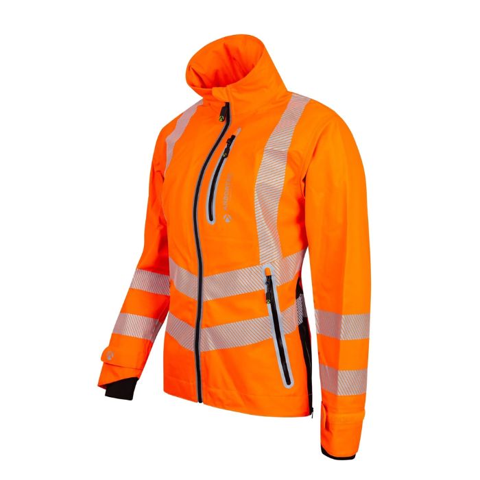 Full-Zip Womens Waterproof Jacket - Hi-Vis Orange